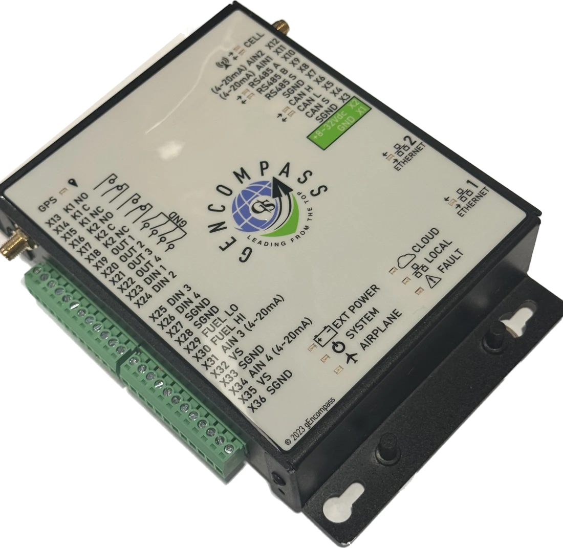 gEncompass Mark 1 hardware monitor — cellular telemetry unit with CAN, RS485, analog and relay I/O